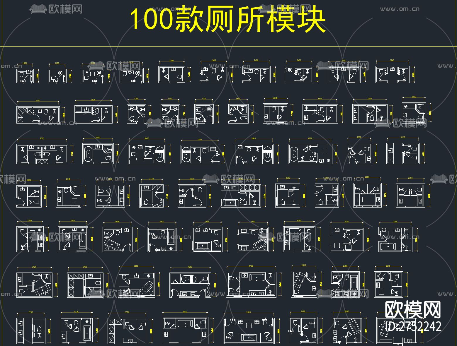 500套家装空间布局方案模块cad图库下载（渲染图10）