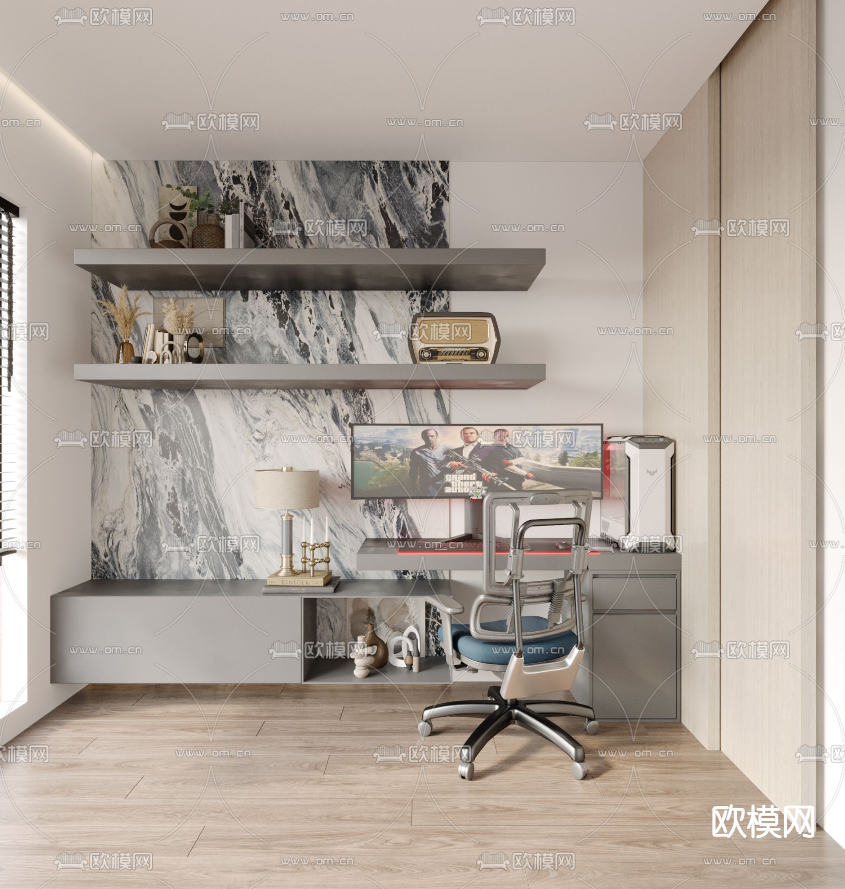 电竞房 游戏房 娱乐室3d模型下载