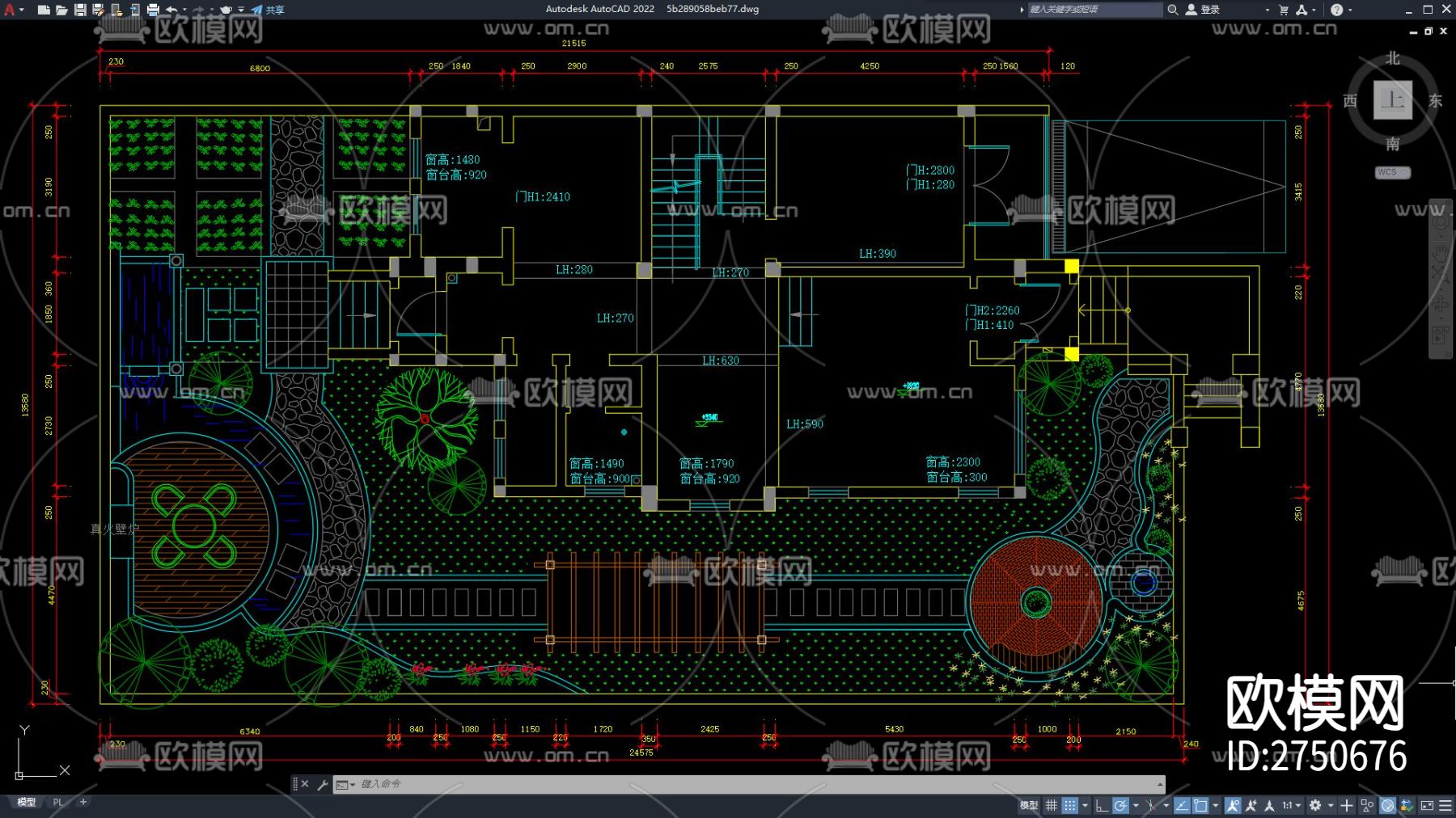 屋顶花园 庭院景观 别墅花园景观cad施工图下载