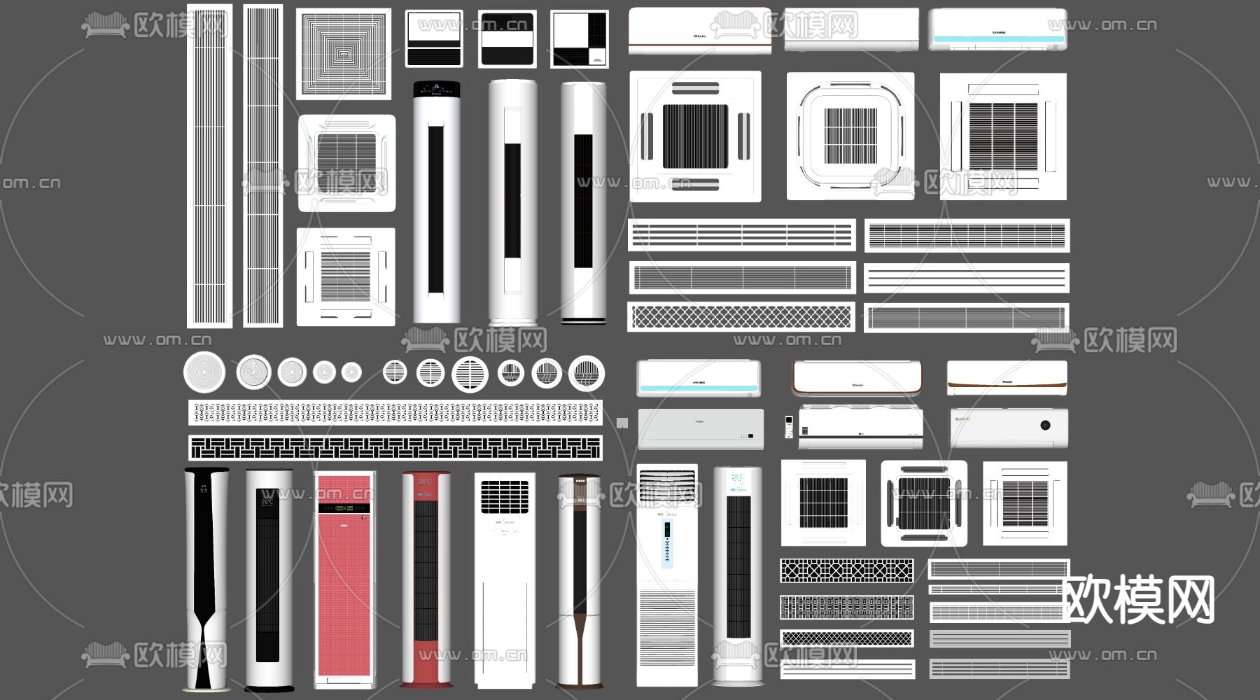 空调 空调出风口 立式空调su模型下载（渲染图2）