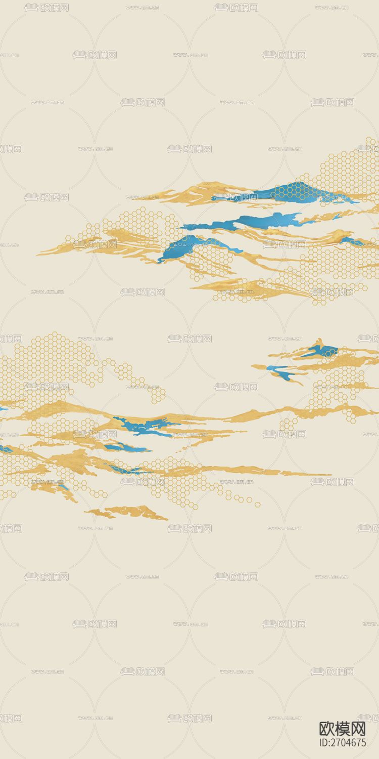 玄关 山水  抽象 线条 几何下载（渲染图4）