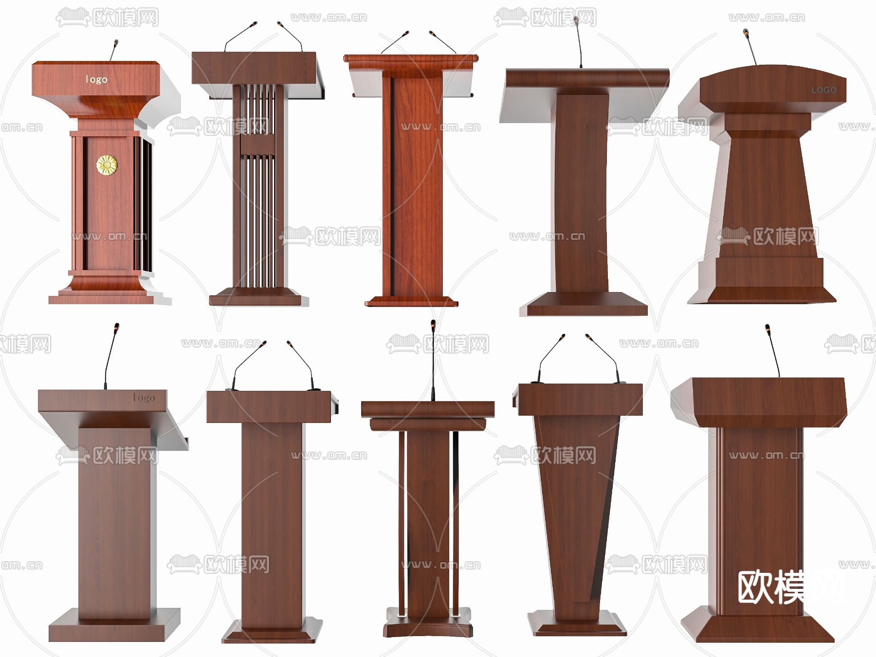 立式演讲台 发言台 主持台3d模型下载