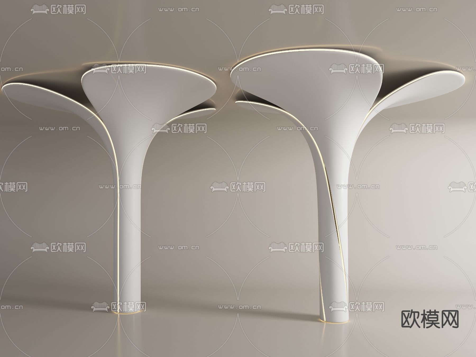 花瓣柱子 创意包柱子 圆柱子su模型下载（渲染图1）