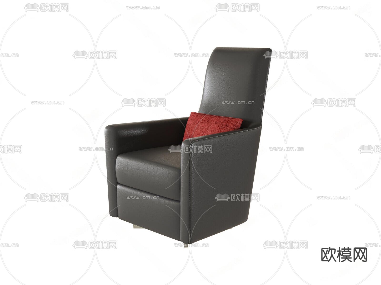 皮革沙发椅3d模型下载