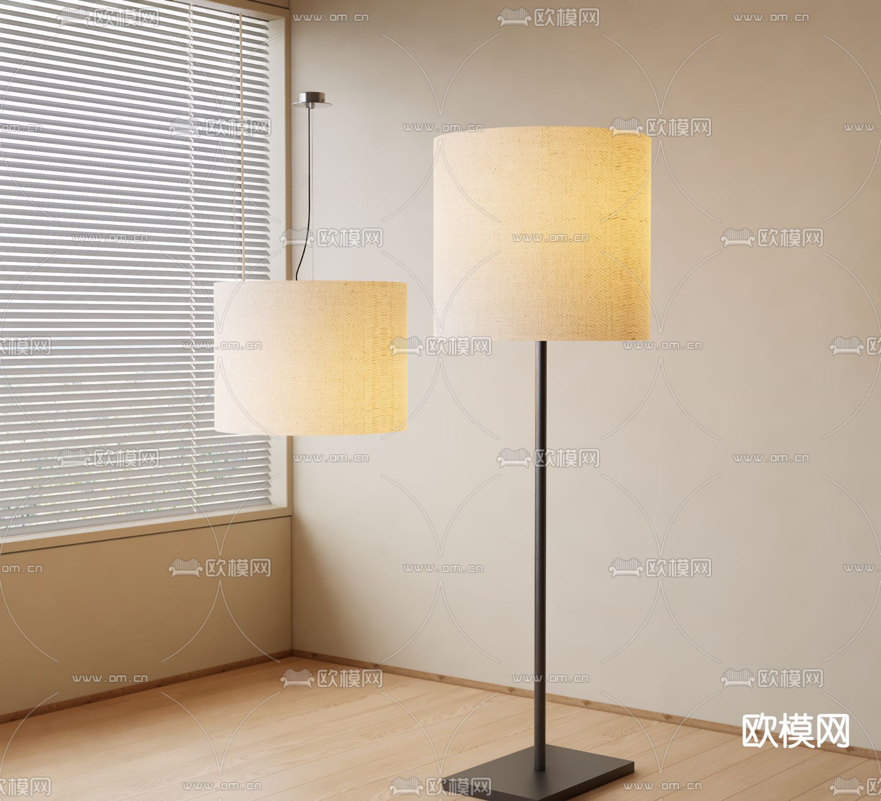 侘寂风落地灯3d模型下载