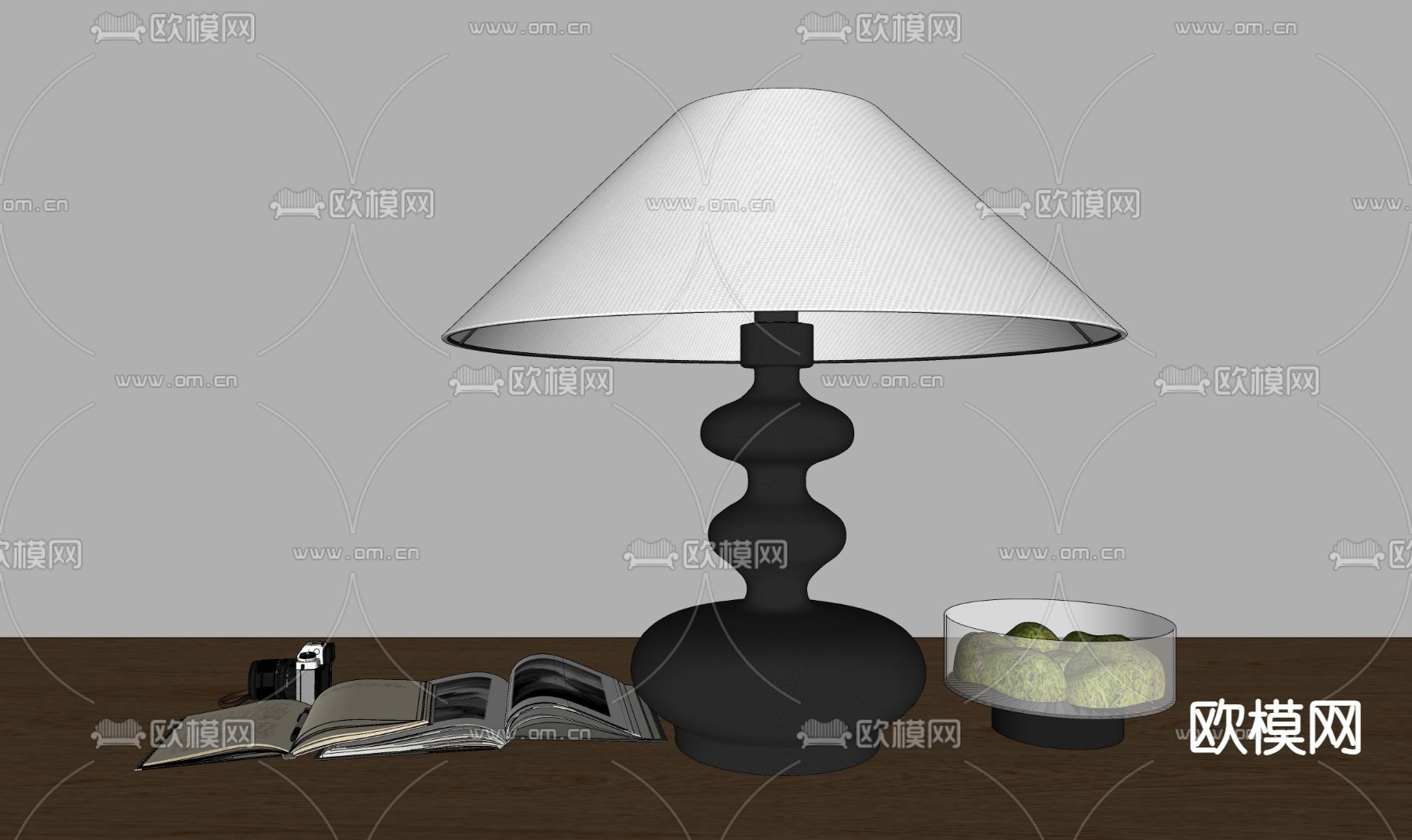 侘寂台灯su模型下载（渲染图2）