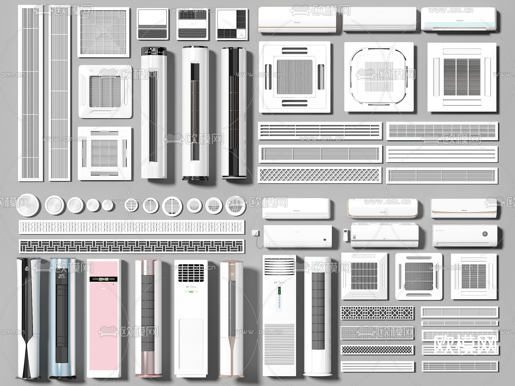 空调 空调出风口 立式空调su模型下载（渲染图1）
