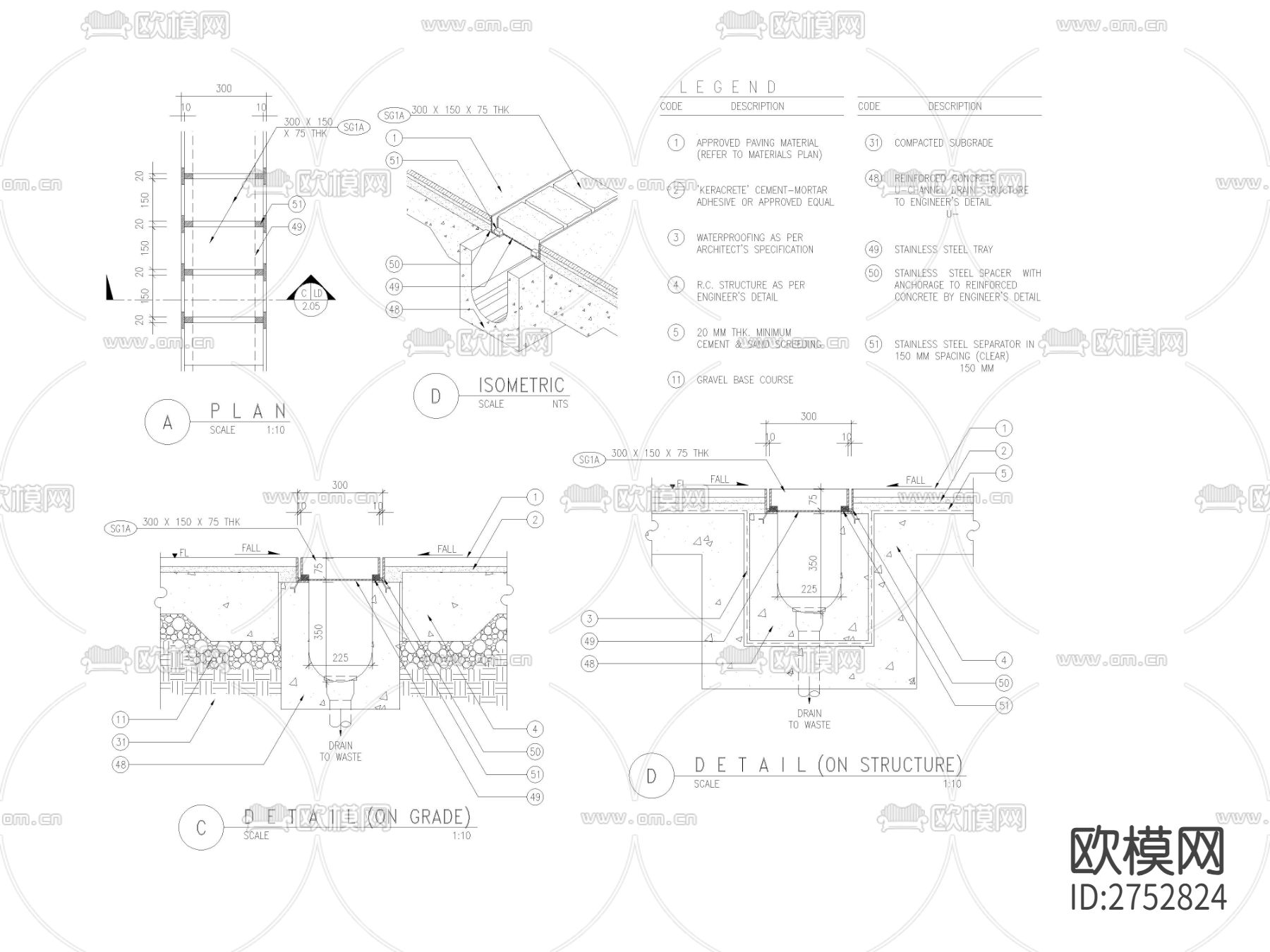 25套排水地沟CAD施工图下载（渲染图8）