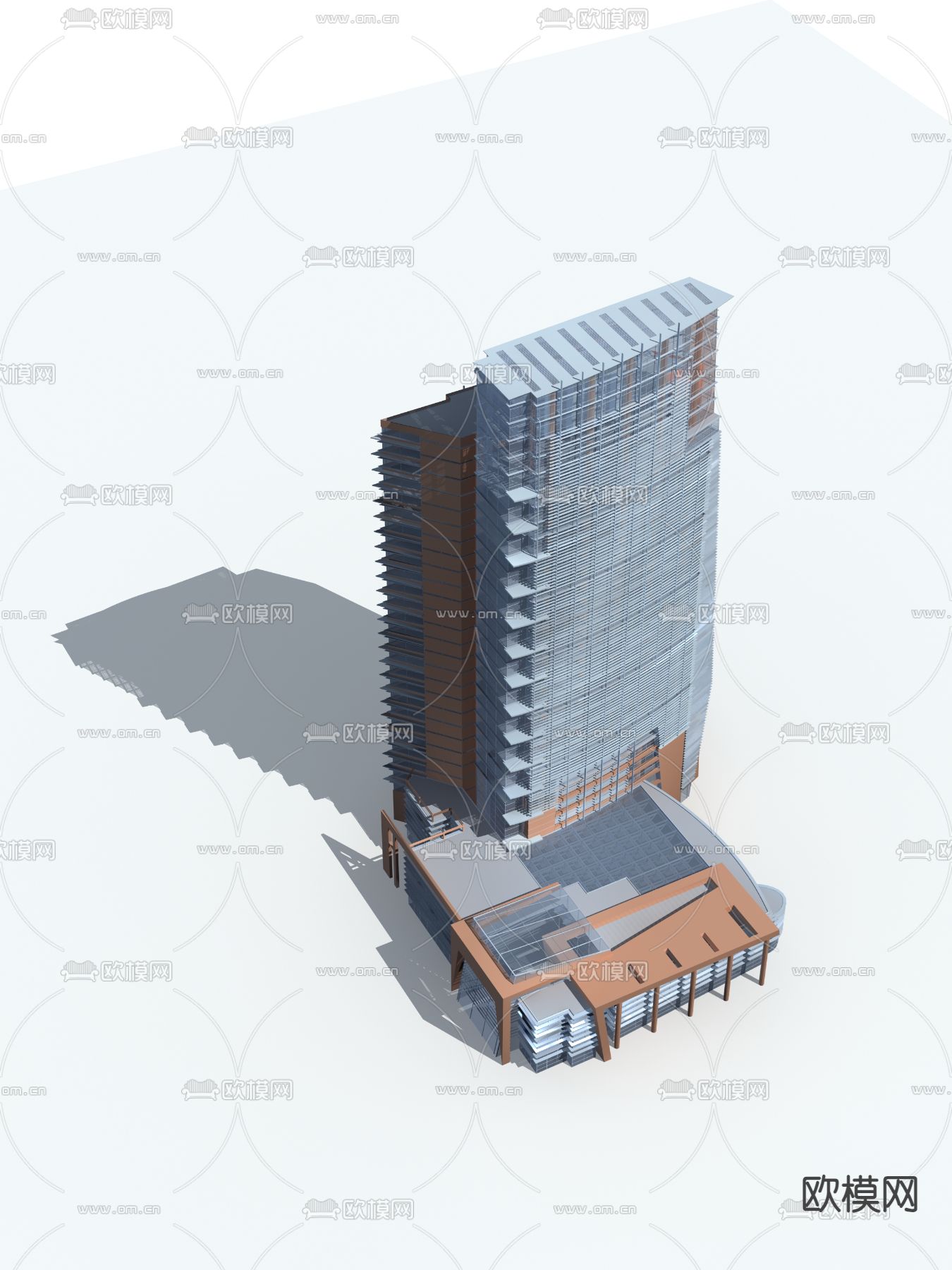 无贴图办公楼免费3d模型下载