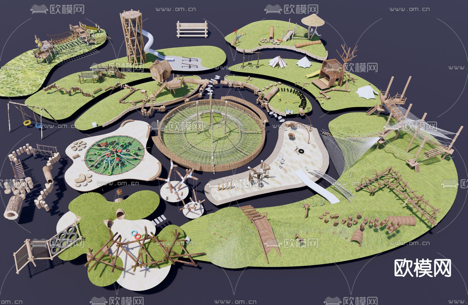 儿童游乐器材su模型