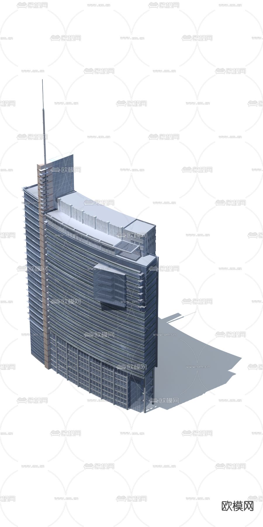 无贴图办公楼免费3d模型下载