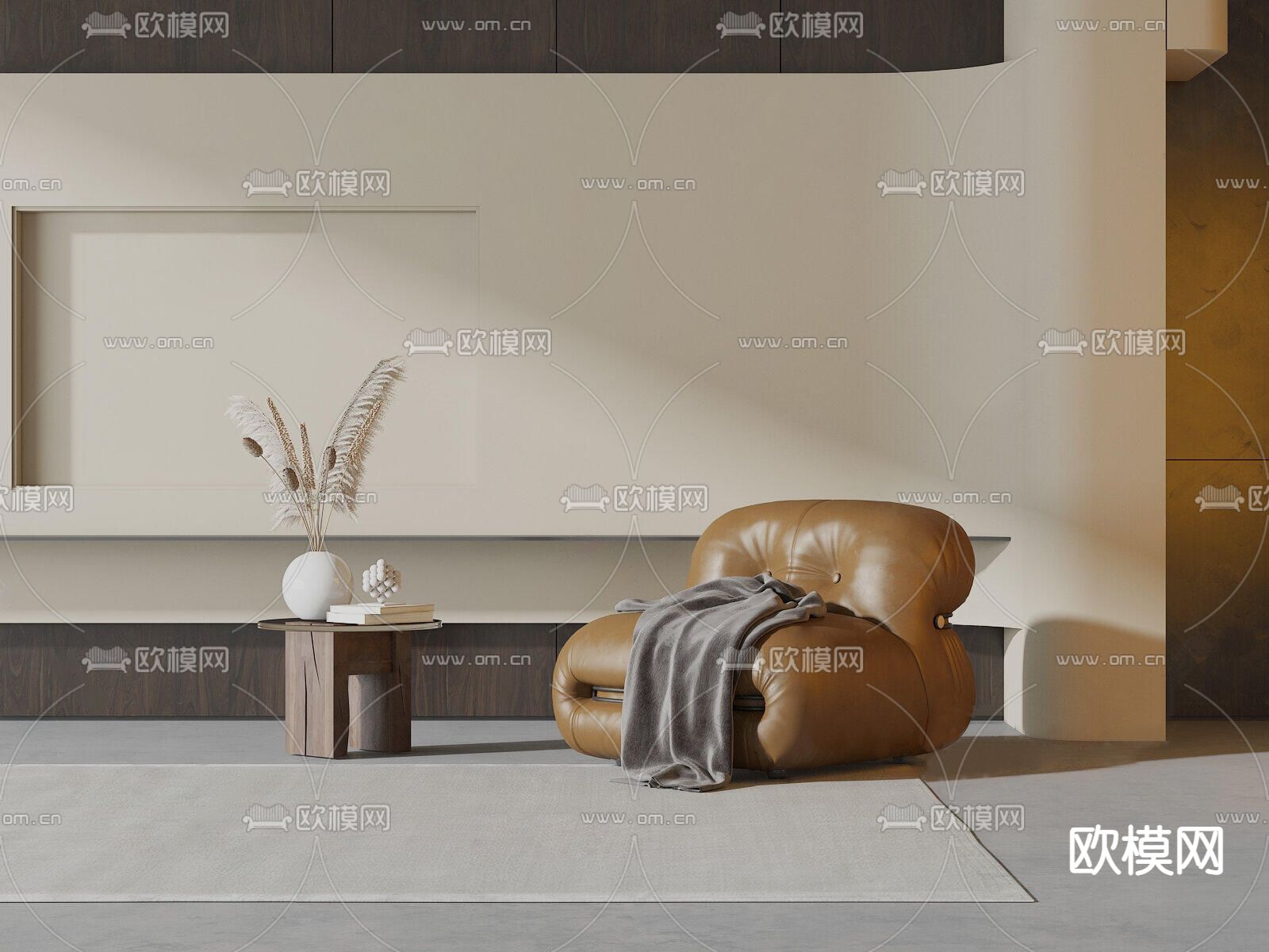 侘寂单人沙发3d模型下载