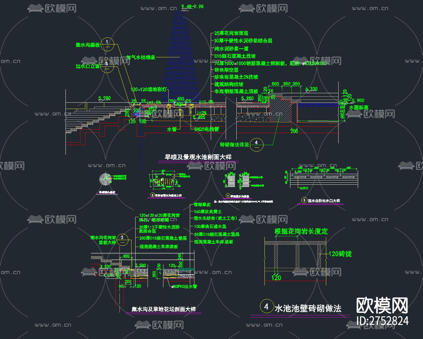 25套排水地沟CAD施工图下载（渲染图6）