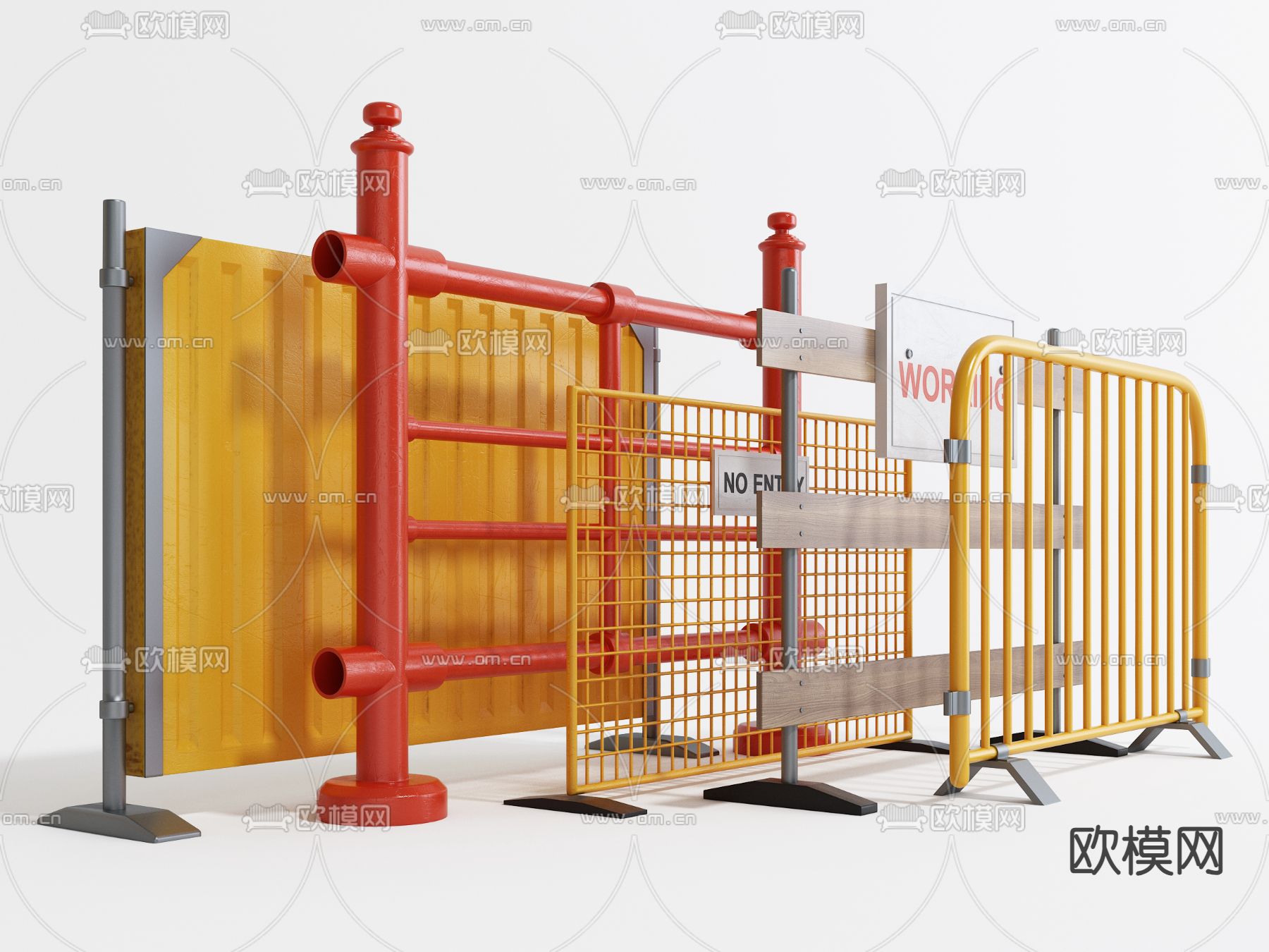 安全设施 路障 铁马 交通设施3d模型下载