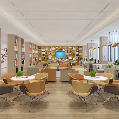  学校图书室su模型 