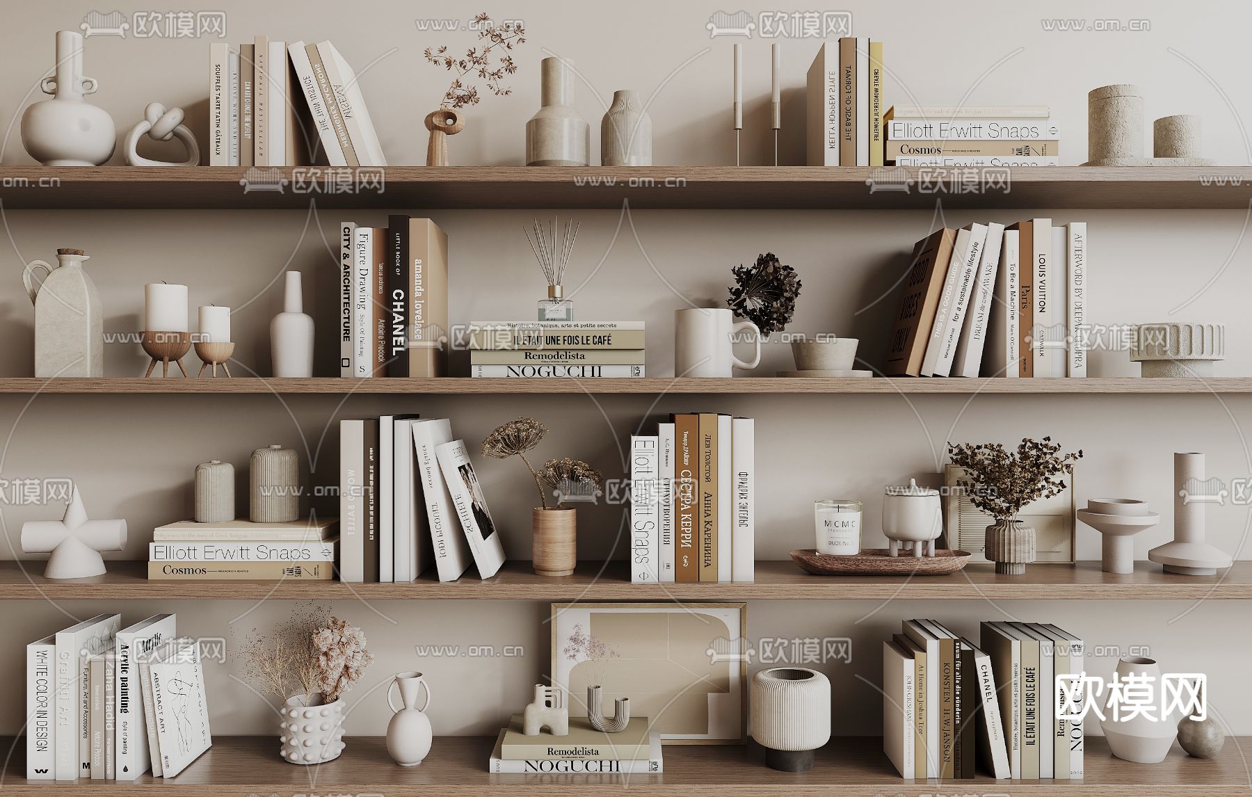 装饰品摆件 书籍 花瓶3d模型下载