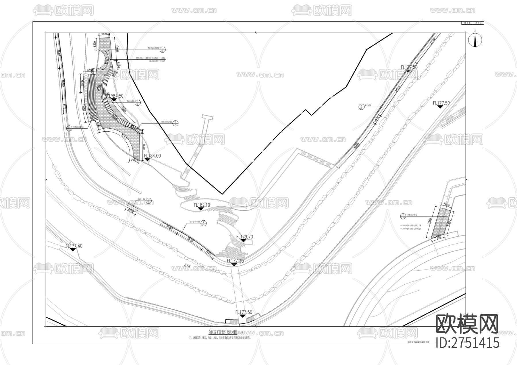 洪灾后整治工程cad施工图下载（渲染图1）