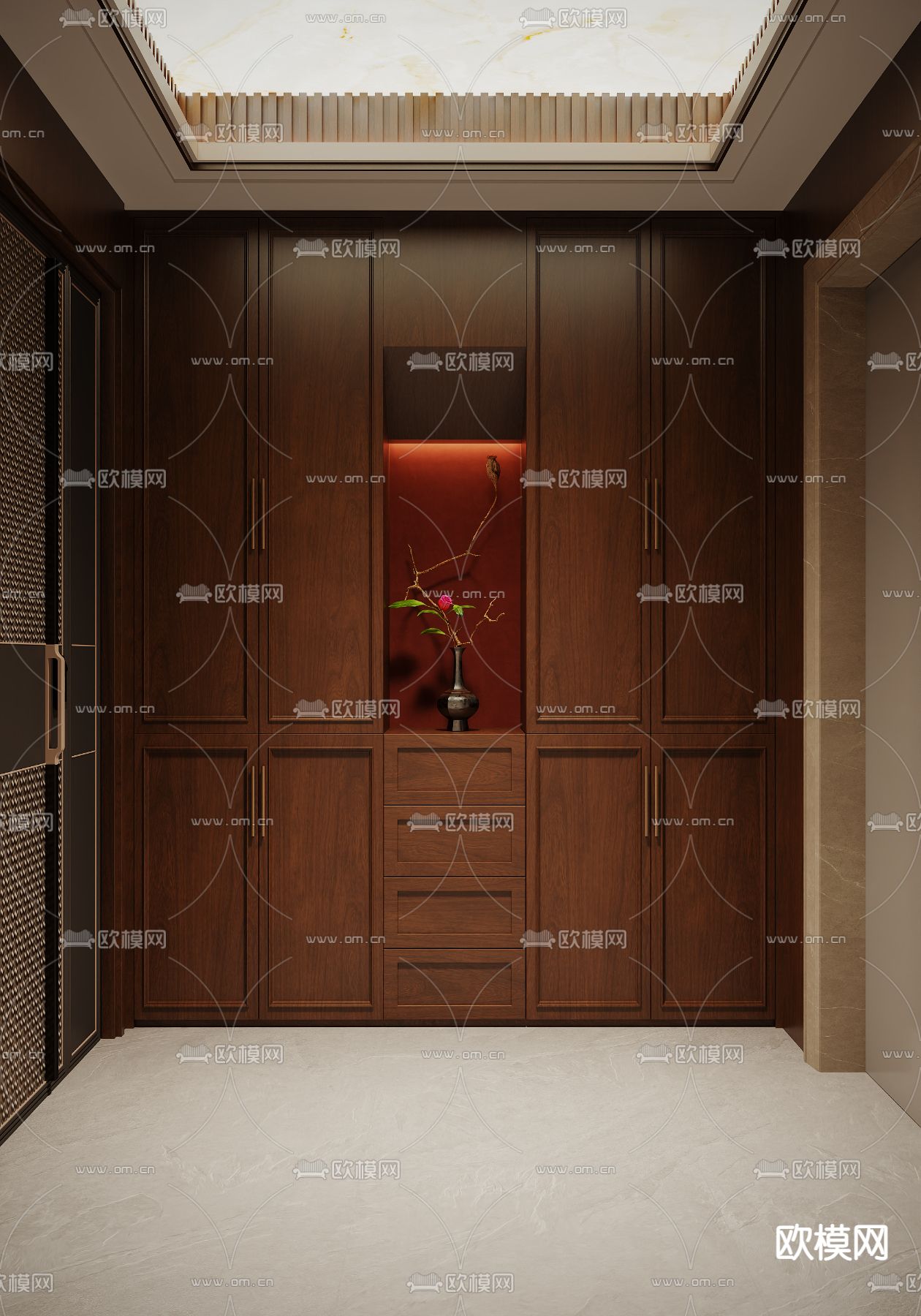 中式客餐厅3d模型下载（渲染图4）