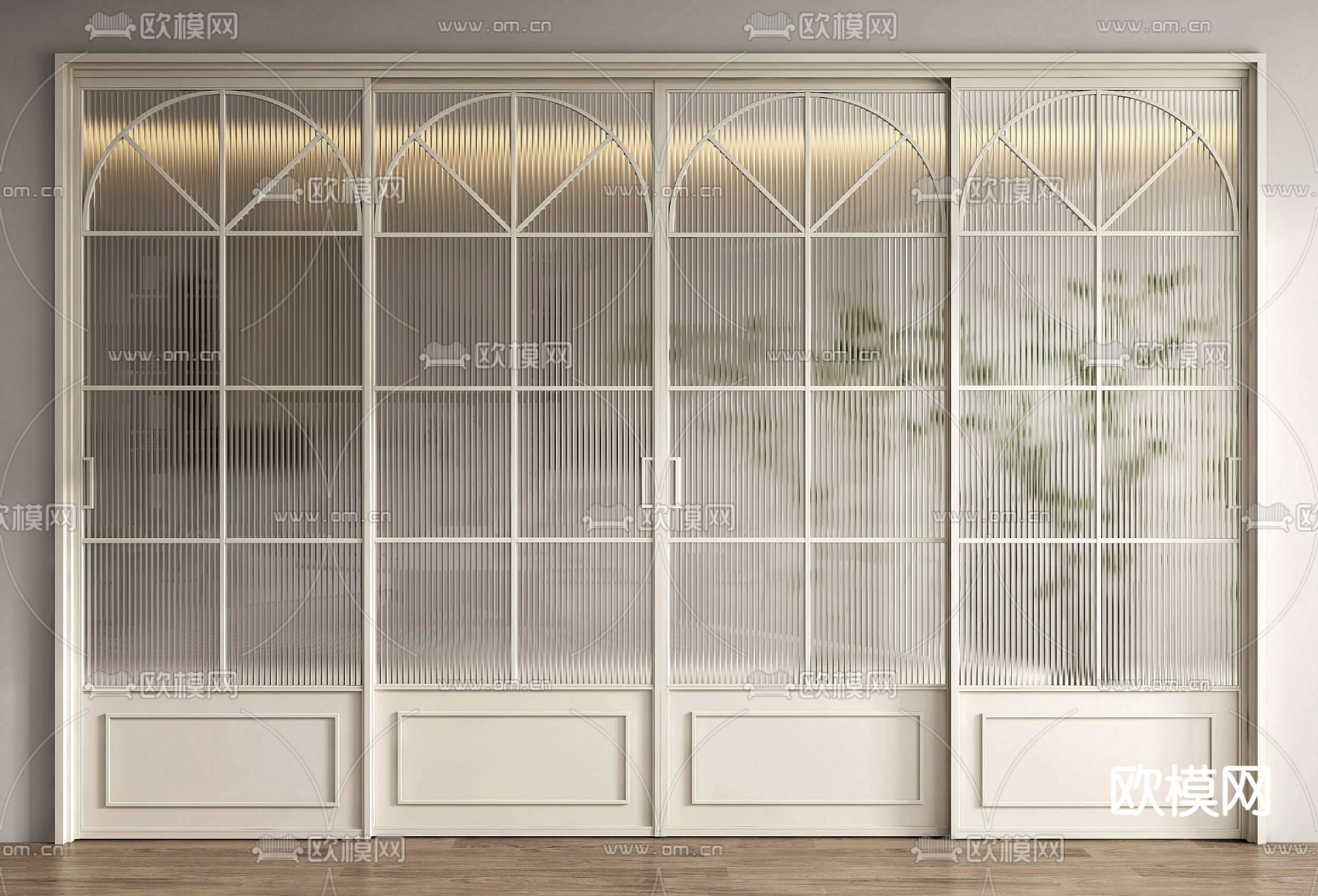 法式推拉门 移门su模型下载（渲染图1）