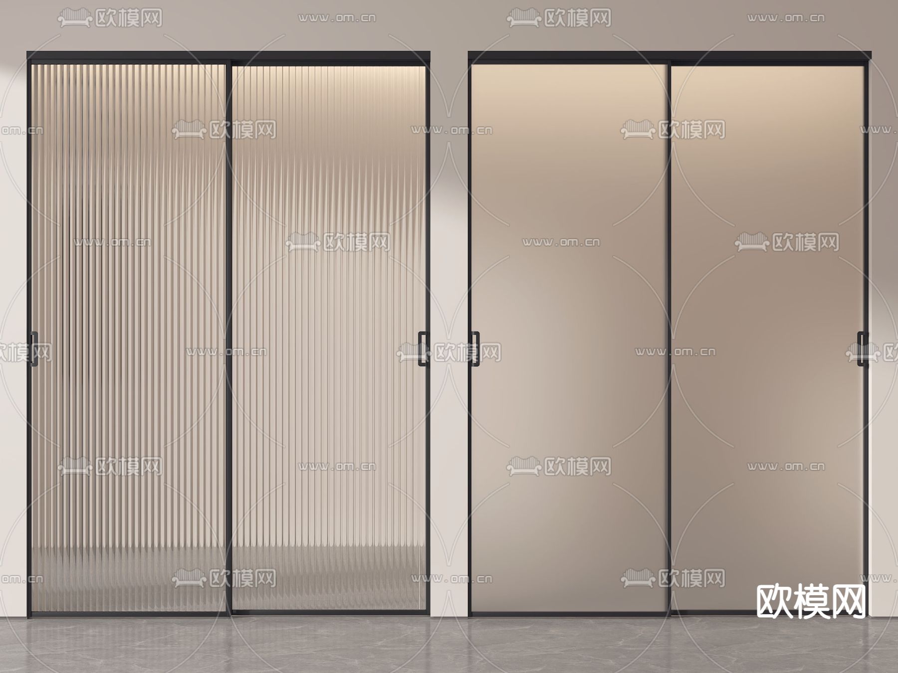 长虹玻璃门 推拉门 厨卫门3d模型下载