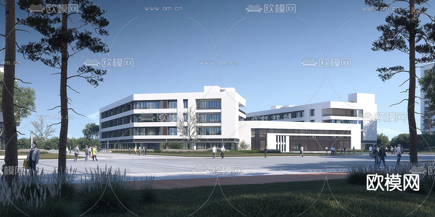 学校外观 教学楼3d模型下载