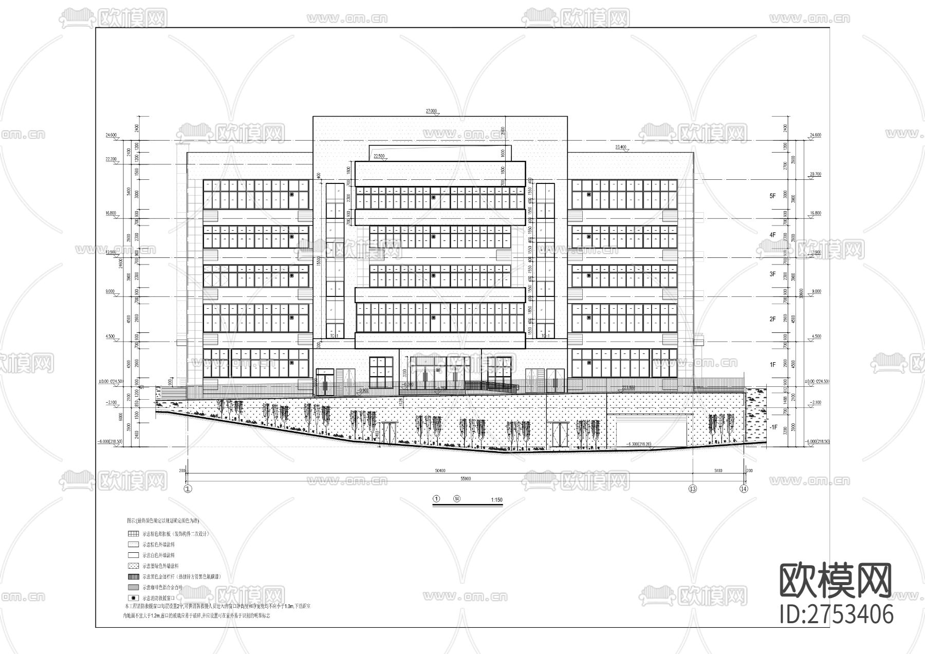 合川区总工会职工CAD施工图下载（渲染图8）