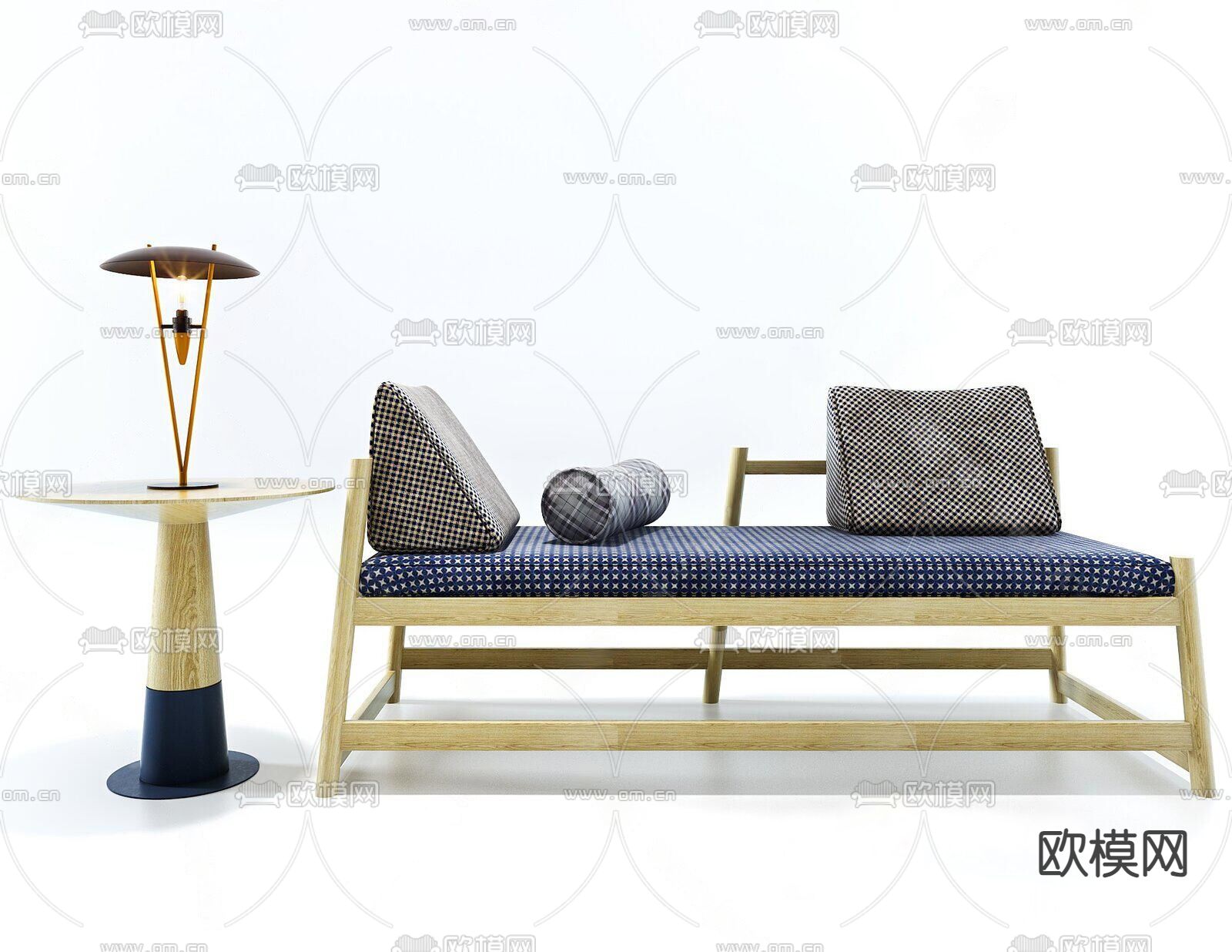 新中式贵妃椅 美人榻3d模型下载