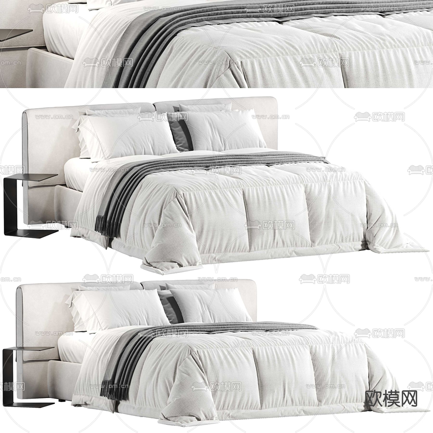 Meridiani 双人床3d模型下载（渲染图1）