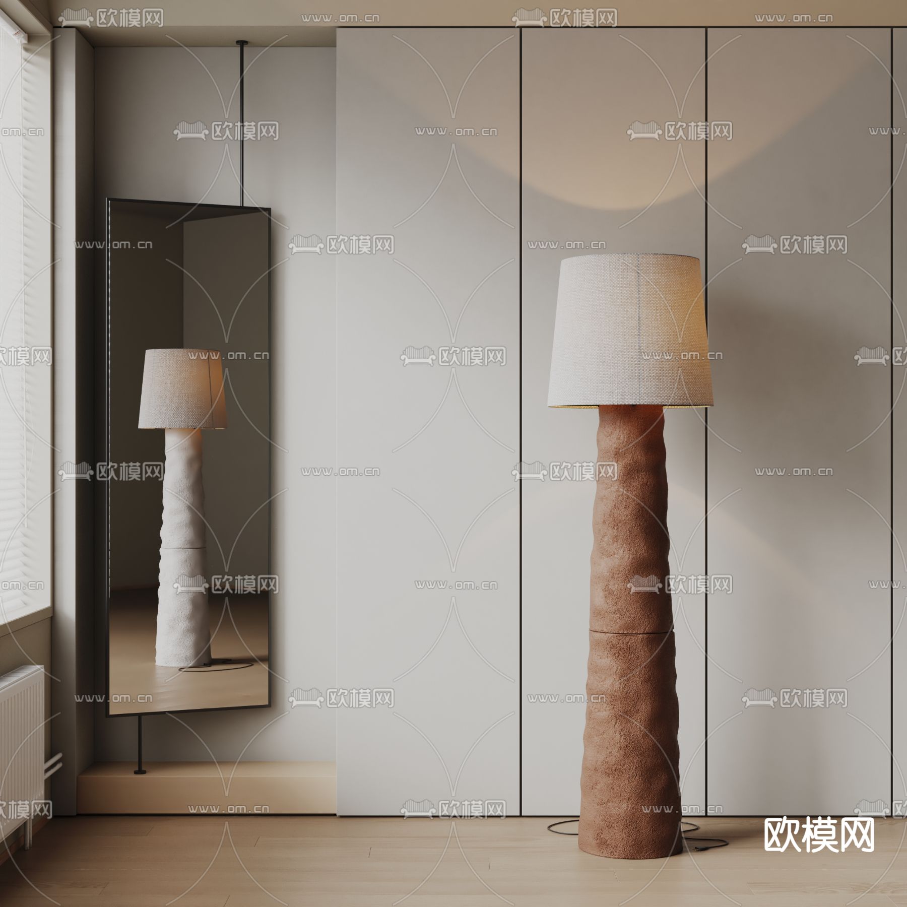 侘寂风落地灯su模型下载（渲染图1）