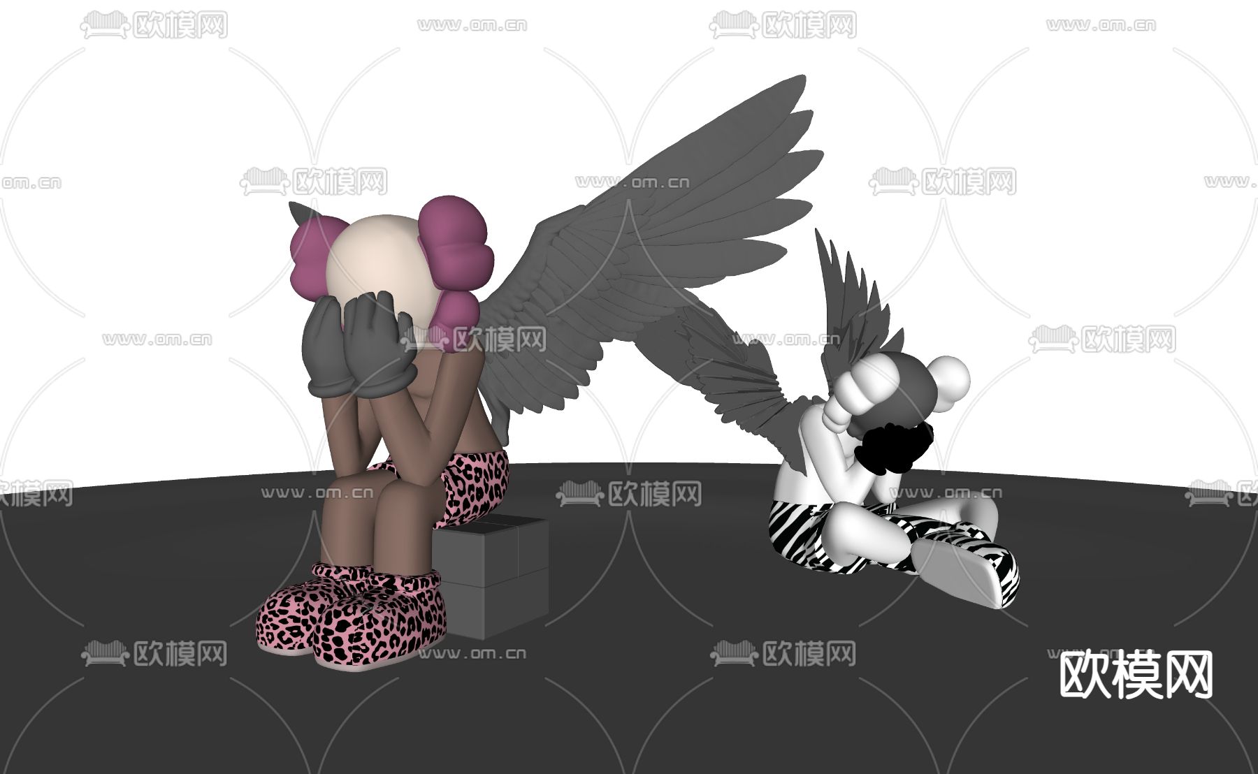 Kaws公仔 潮玩su模型下载（渲染图2）