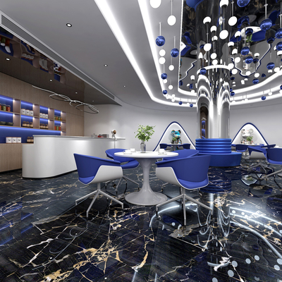  现代公司休闲区su模型 