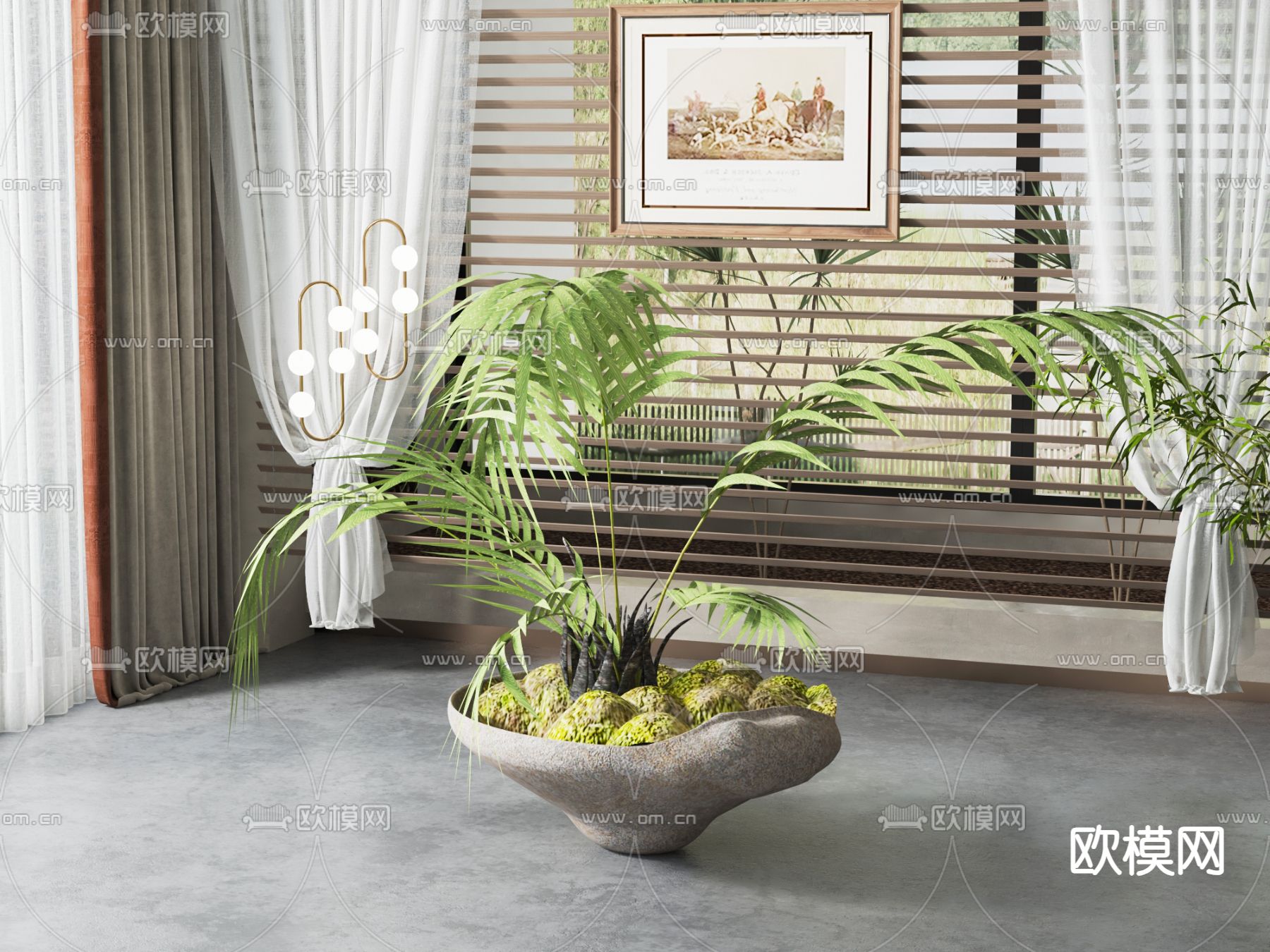 蕨类盆栽 盆景3d模型下载