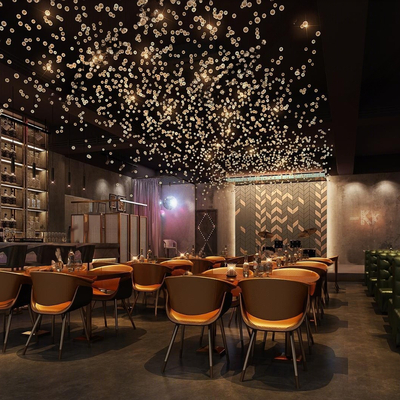  工业风音乐酒吧su模型 