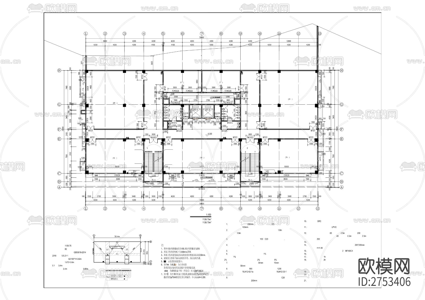 合川区总工会职工CAD施工图下载（渲染图5）