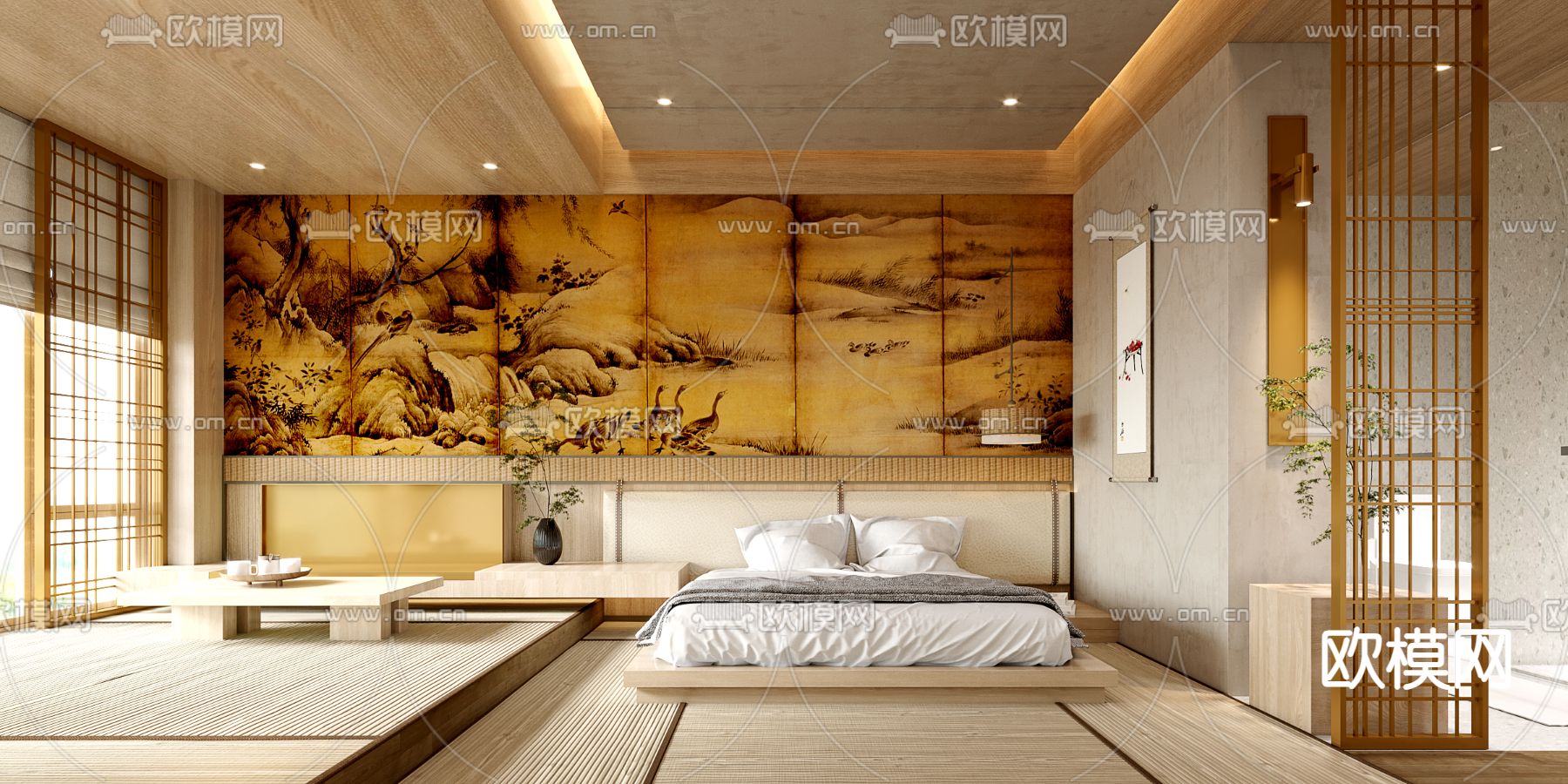 日式民宿su模型下载（渲染图1）