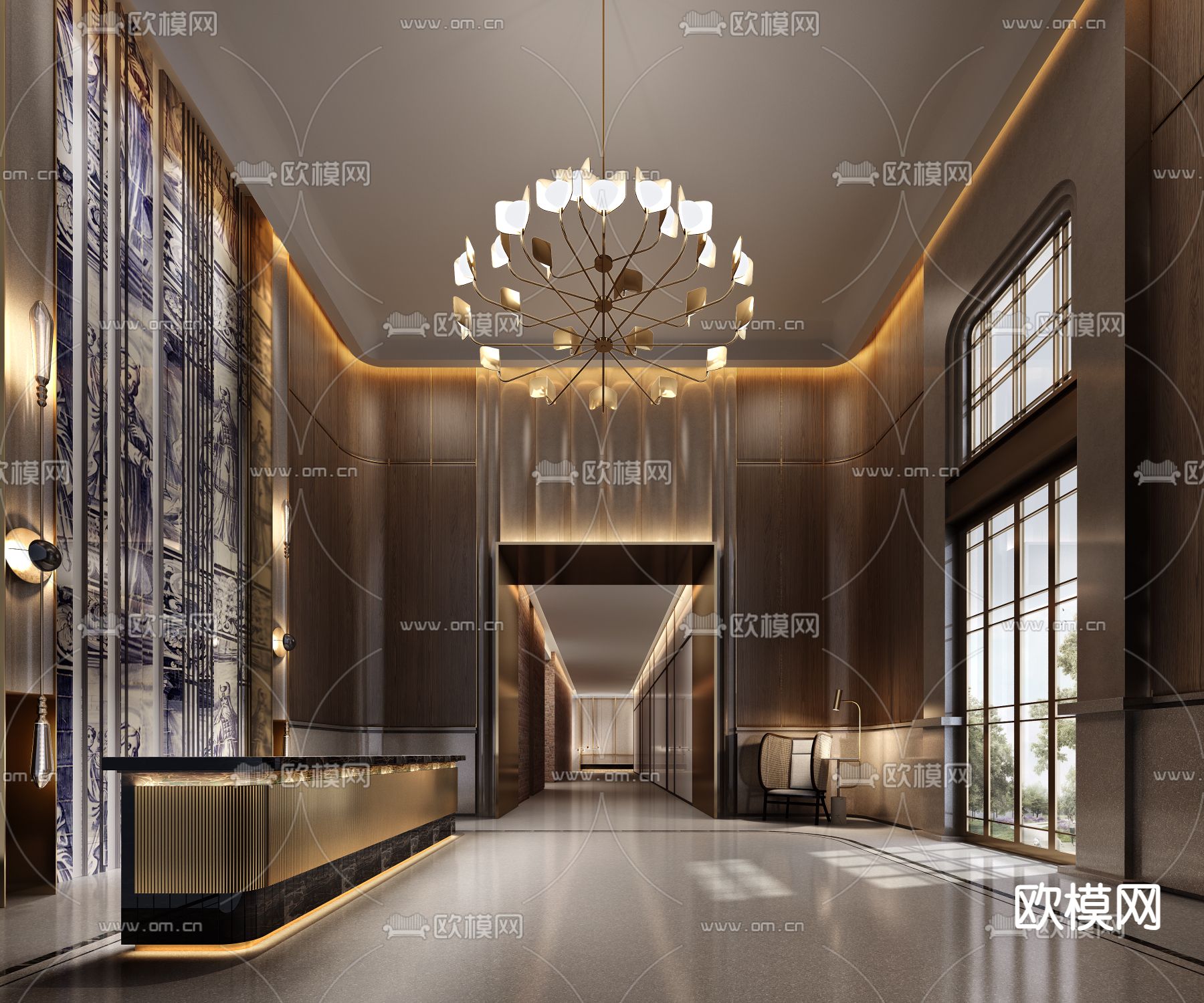 酒店走廊 过道3d模型下载