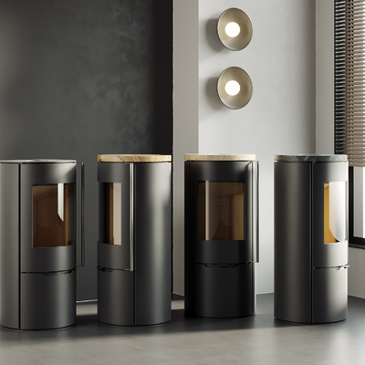  轻奢壁炉su模型 