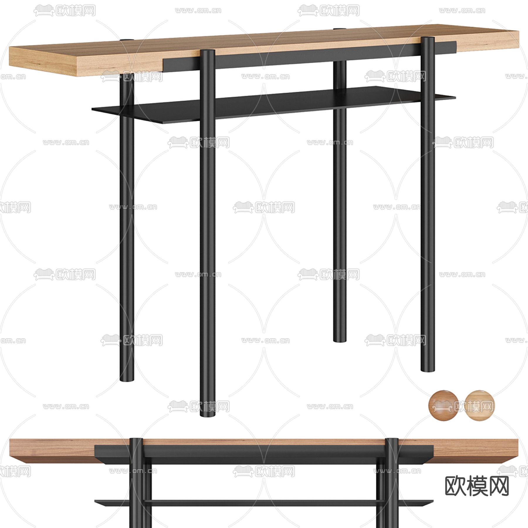 北欧端景台 条案3d模型下载（渲染图2）