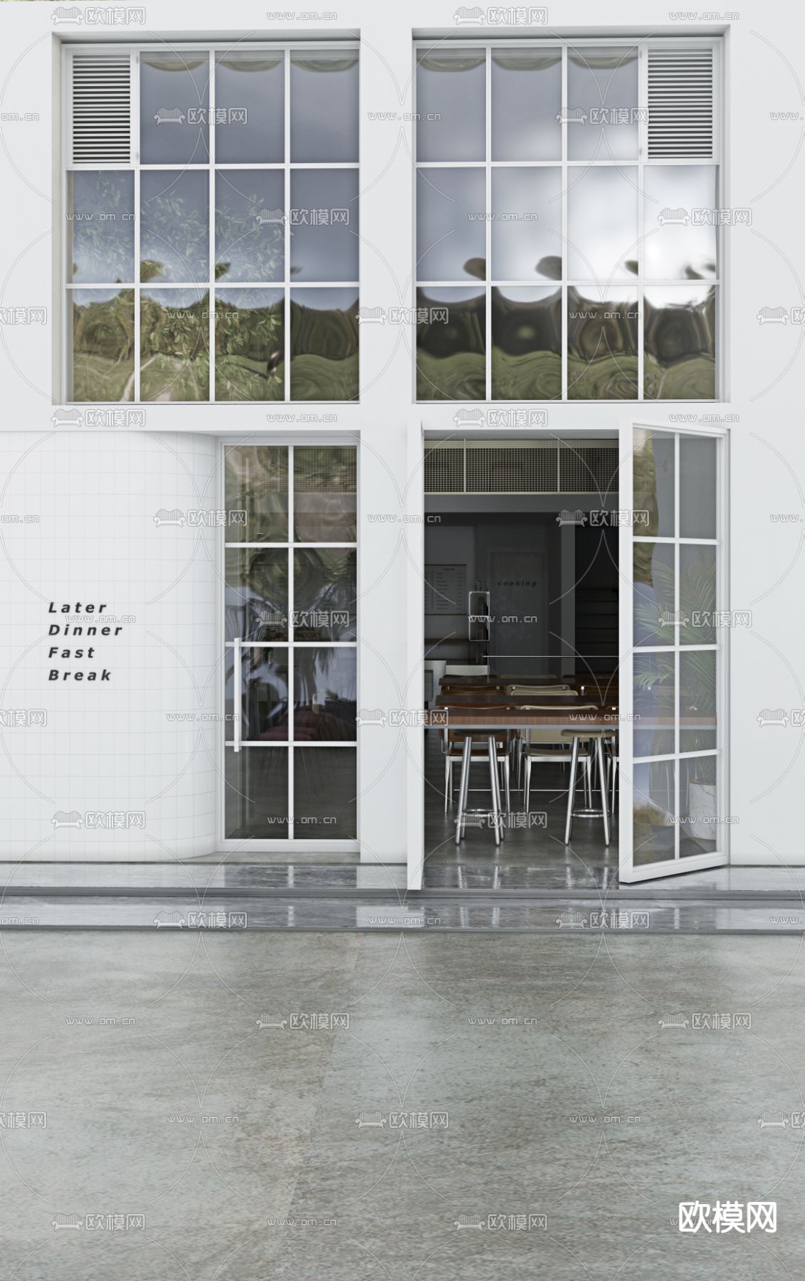 侘寂风咖啡店 咖啡馆3d模型下载（渲染图4）