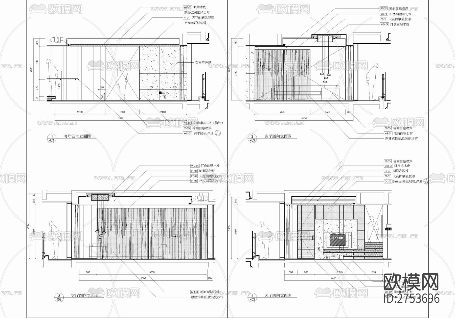 两层家装复式样板房CAD施工图下载（渲染图8）