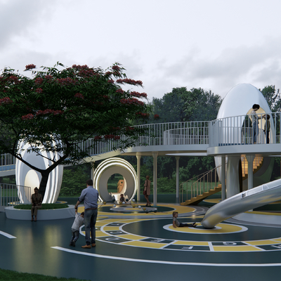  儿童游乐场su模型 