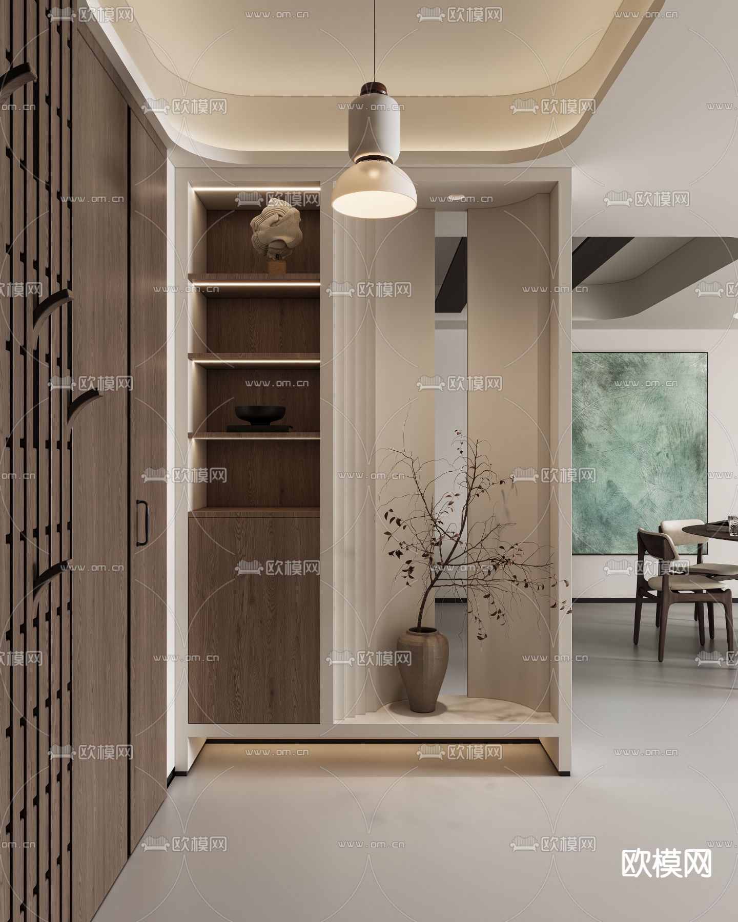 侘寂门厅su模型下载（渲染图1）