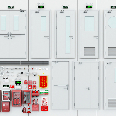  消防门 消火栓 消防栓su模型 