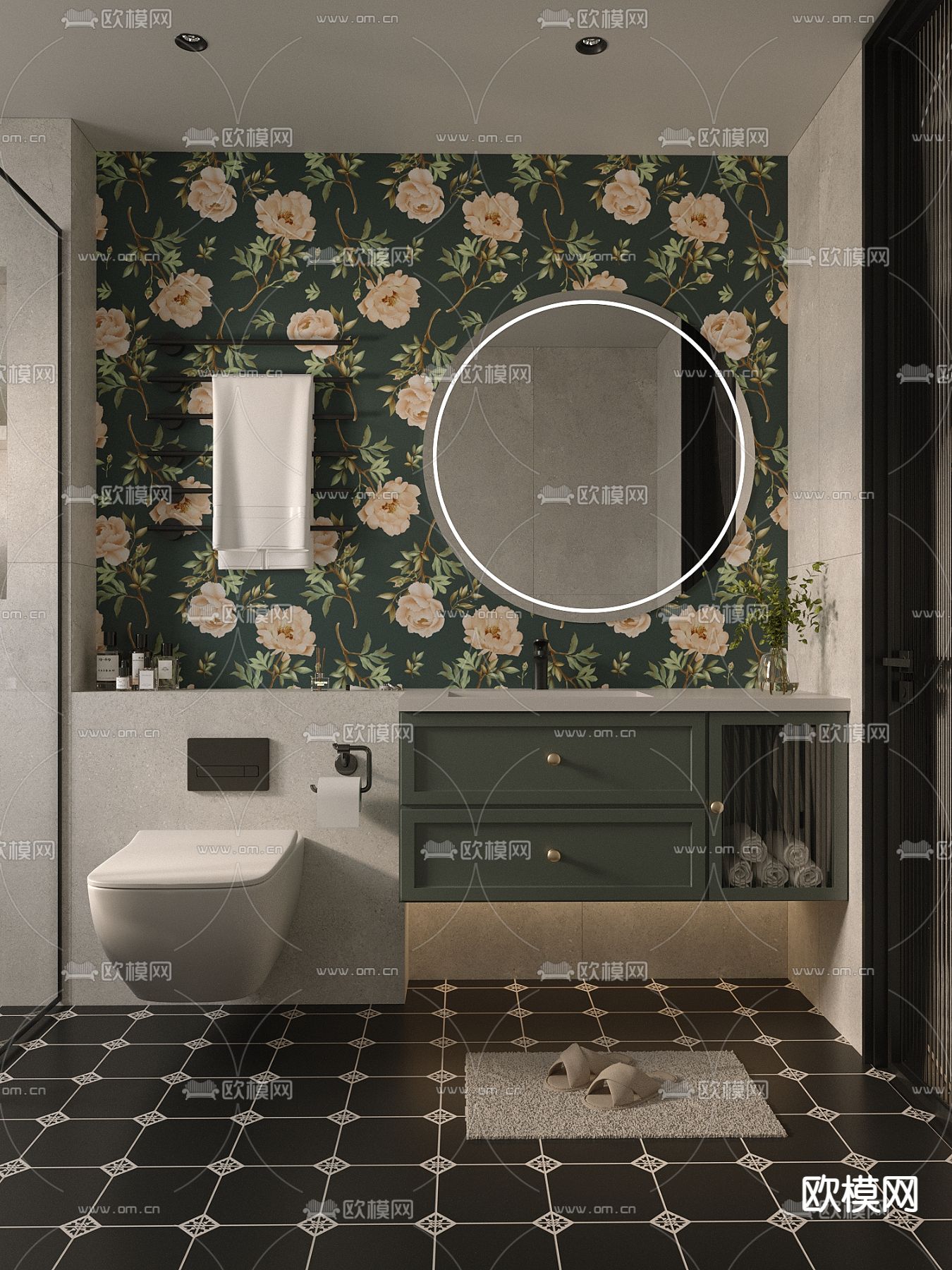 美式卫生间 浴室3d模型下载（渲染图3）