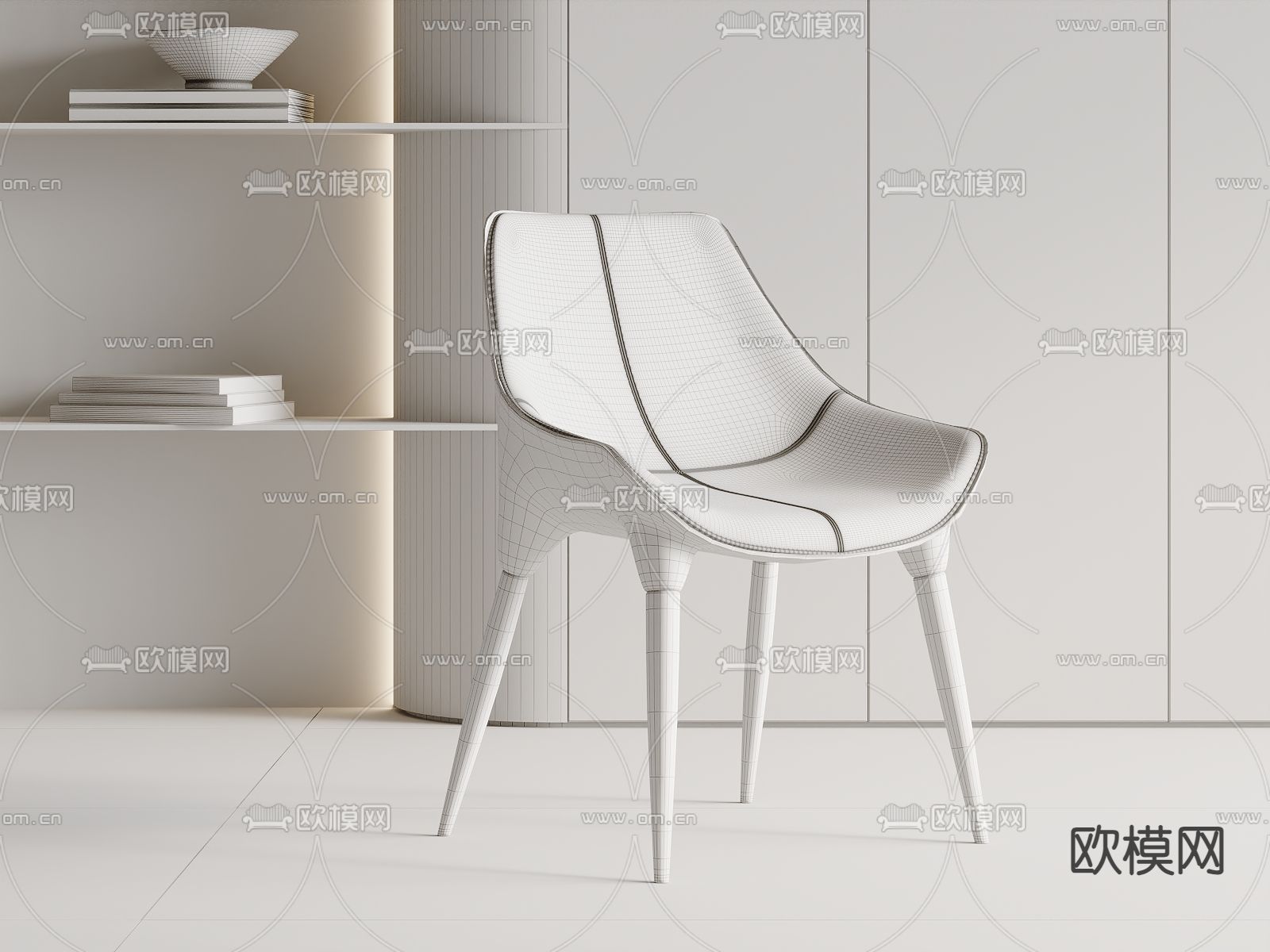 现代椅子 餐椅3d模型下载（渲染图2）