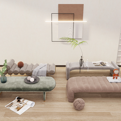  现代床尾凳 沙发凳su模型 