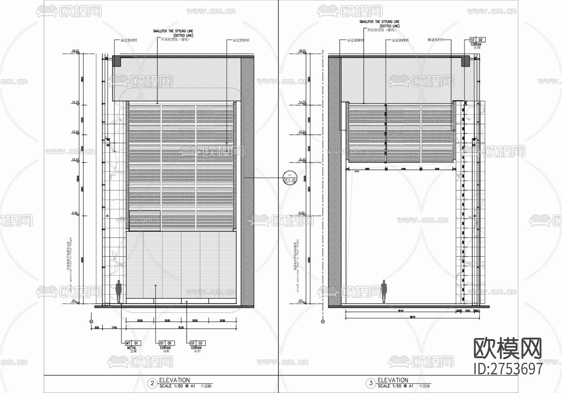 办公大堂及公区室内CAD施工图下载（渲染图7）
