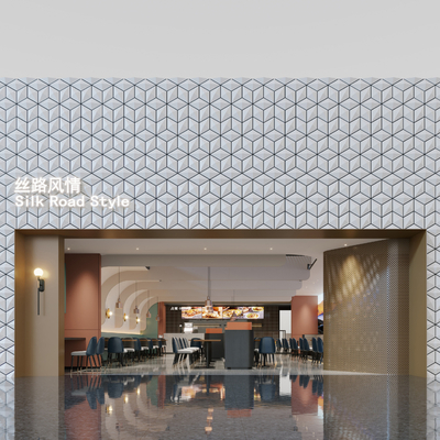  现代西餐厅su模型 