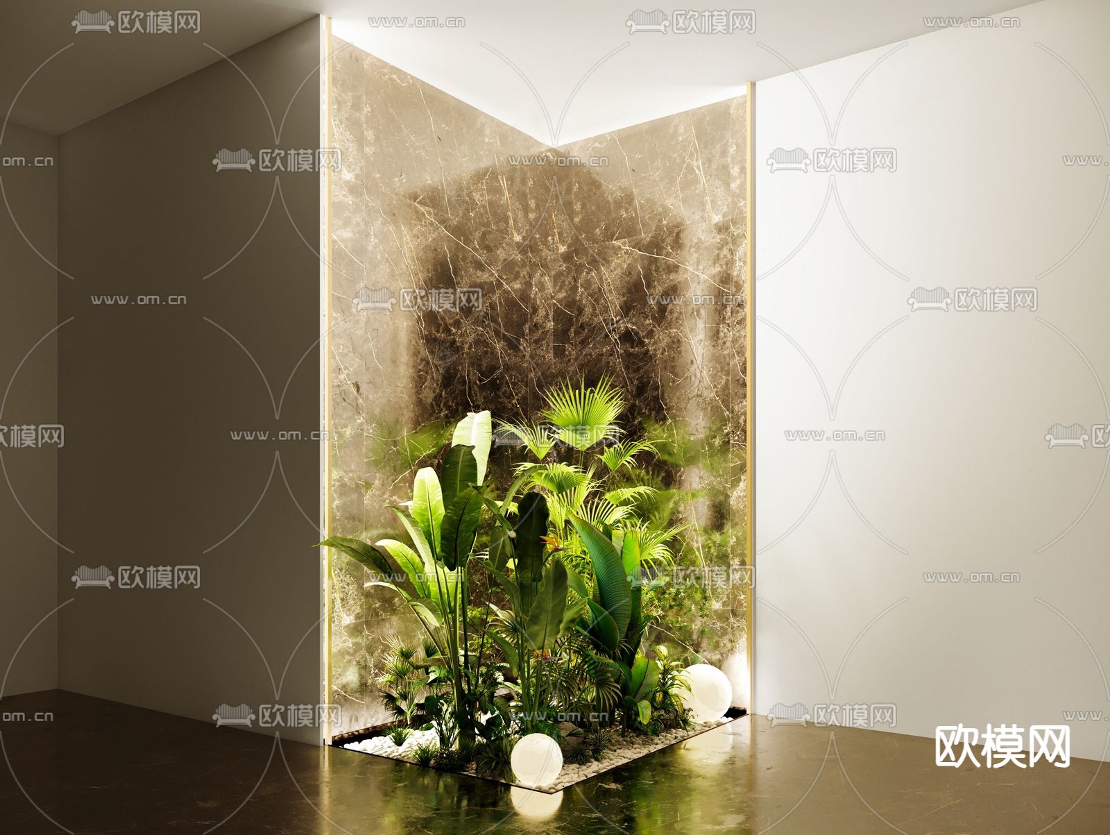 植物堆 转角造景3d模型下载