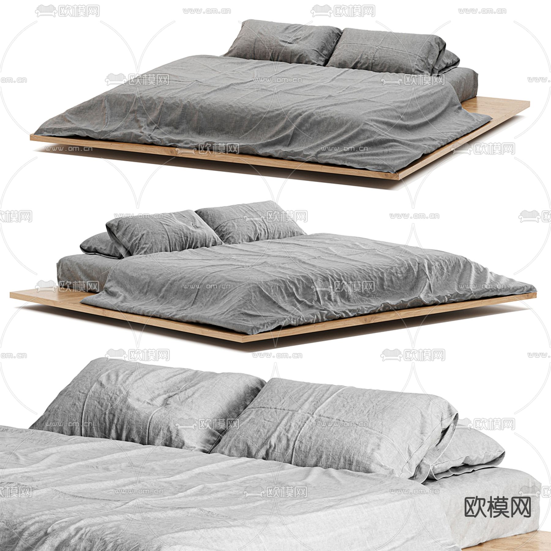 双人床 卧室床3d模型下载